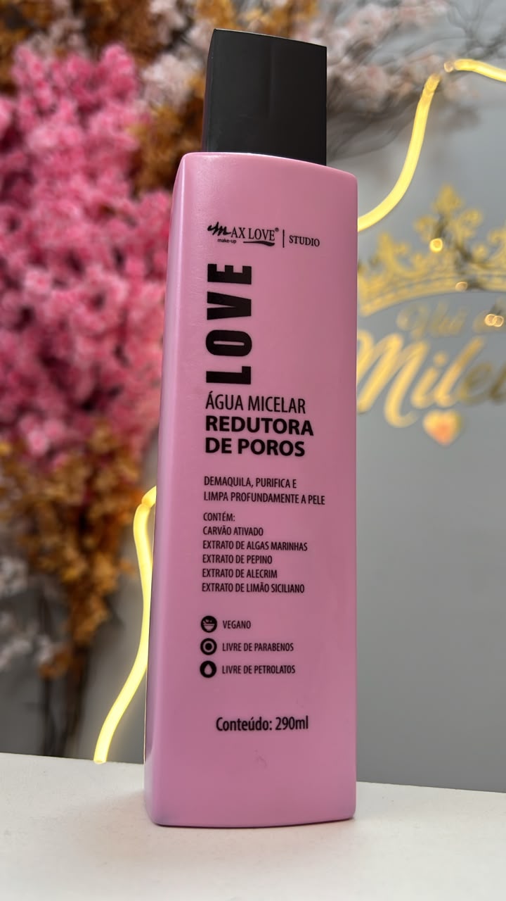 Água micelar redutor de poros 290ml - max love