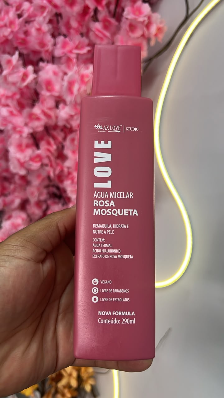 Água micelar rosa mosqueta demaquilante - Max love