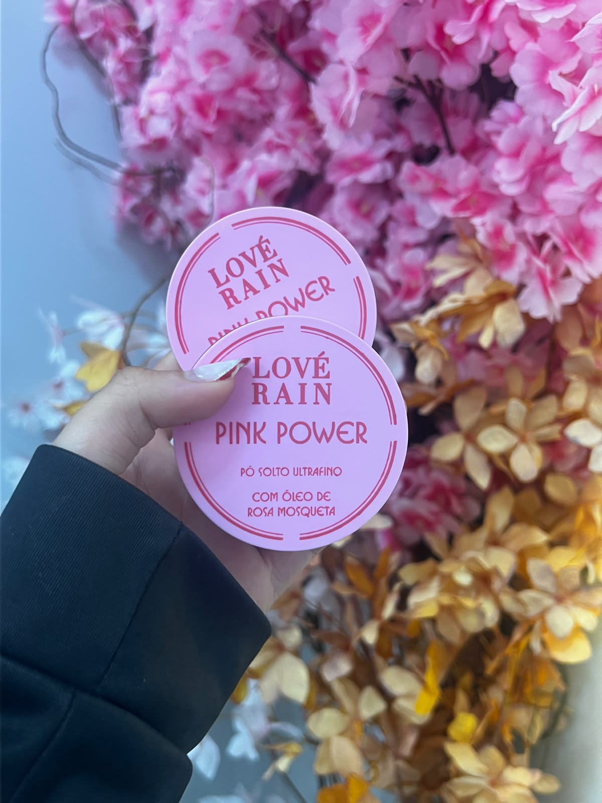 Pó solto ultrafino com óleo de rosa mosqueta - Lové Rain
